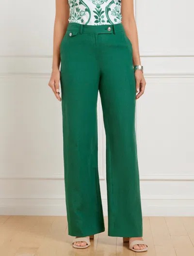 Talbots Plus Petite -  Greenwich Wide Leg Linen Pants - Heritage Green - 20