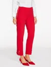 Talbots Plus Petite -  Hampshire Lightweight Double Cloth Straight Ankle Pants - Bow - Red - 20 In Red