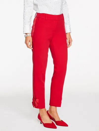 Talbots Plus Petite -  Hampshire Lightweight Double Cloth Straight Ankle Pants - Bow - Red - 20