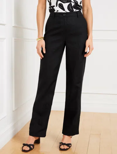 Talbots Plus Petite -  Southampton Straight Leg Linen Pants - Black - 22