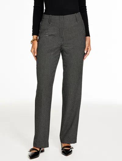 Talbots Plus Petite -  Southampton Straight Leg Pants - Classic Windowpane - Ivory/black - 22 In Multi