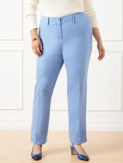 Talbots Plus Petite -  Southampton Straight Leg Pants - Spring Herringbone - Blue/ivory - 20 In Blue,ivory