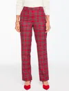 Talbots Plus Petite -  Southampton Tailored Stretch Straight Leg Pants - Cider Plaid - 20 In Red