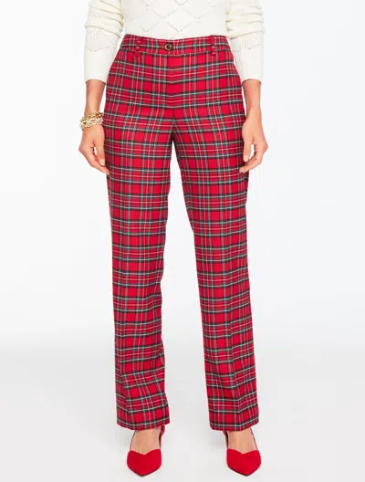 Talbots Plus Petite -  Southampton Tailored Stretch Straight Leg Pants - Cider Plaid - 20 In Red