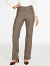 Talbots Plus Petite -  Southampton Wool Straight Leg Pants - Herringbone - Chestnut - 14 In Brown