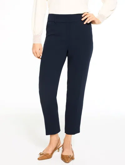 Talbots Plus Petite - Tapered Ankle Polished Crepe Pants - Blue - 20
