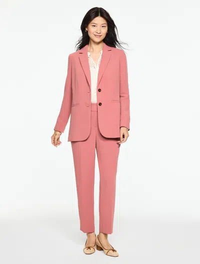 Talbots Plus Petite - Tapered Ankle Polished Crepe Pants - Rouge Pink - 22