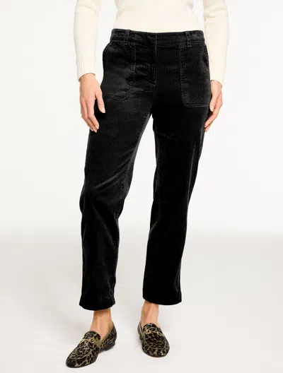 Talbots Plus Petite - Tapered Ankle Stretch Corduroy Pants - Black - 18