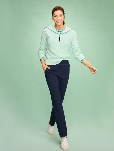 Talbots Plus Petite - Tech Stretch Straight Leg Pull-on Pants - Blue - 2x