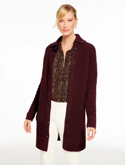 Talbots Plus Petite - Textured Coatigan - Rich Burgundy - 1x
