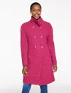 Talbots Plus Petite - Textured Double Breasted Coat - Magenta  In Purple