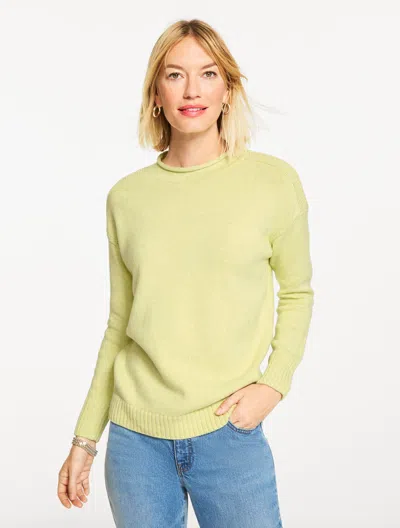 Talbots Plus Petite - The Classic Roll Neck Sweater - Limeade Heather - X - 100% Cotton  In Green
