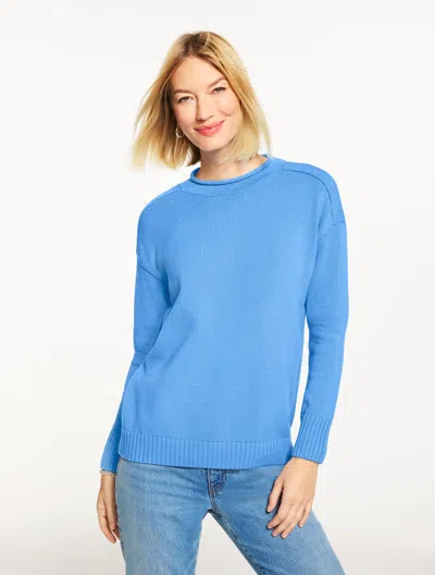 Talbots Plus Petite - The Classic Roll Neck Sweater - Shore Blue - X - 100% Cotton