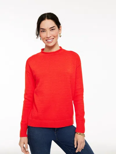 Talbots Plus Petite - The Classic Roll Neck Sweater - Valiantpy - 3x - 100% Cotton  In Red