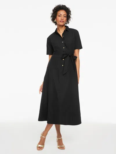 Talbots Plus Petite - The Shirtdress For Success - Black - 16 - 100% Cotton