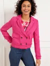 Talbots Plus Petite - Tweed Double Breasted Blazer - Tropical Punch - 20  In Tropical Punch