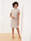 Talbots Plus Size - Tweed Mockneck Dress - White/cafe - 22  In White,cafe