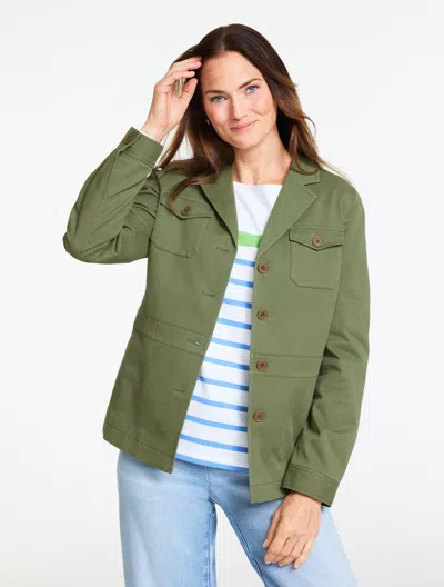 Talbots Plus Petite - Twill Jacket - Olive Leaf - 3x  In Green