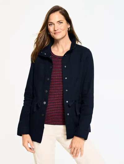 Talbots Plus Petite - Twill Utility Jacket - Blue - X - 100% Cotton