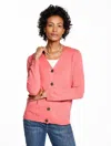 Talbots Plus Petite - V-neck Cardigan Sweater - Pink Rosette Heather - 2x  In Pink