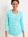 Talbots Plus Petite - V-neck Girlfriend Cardigan Sweater - Marl - Vivid Turquoise - 3x - 100% Cotton