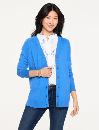Talbots Plus Petite - V-neck Girlfriend Cardigan Sweater - Shore Blue - X