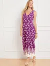 Talbots Plus Petite - V-neck Jersey Maxi Dress - Oblique Paisley - Ivory/violet Sunset - 1x