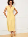 Talbots Plus Petite - V-neck Midi Dress - Cornsilk - 16 - 100% Cotton