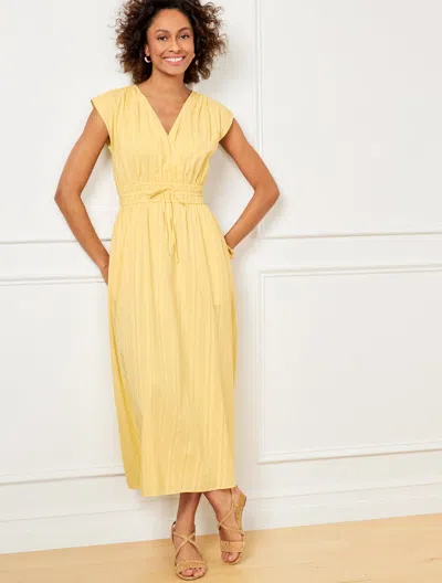 Talbots Plus Petite - V-neck Midi Dress - Cornsilk - 16 - 100% Cotton