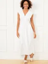 Talbots Plus Petite - V-neck Midi Dress - White - 22 - 100% Cotton