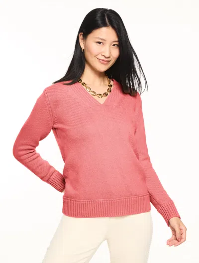 Talbots Plus Petite - V-neck Sweater - Mauve Glow - 2x