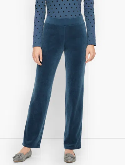 Talbots Plus Petite - Velour Straight Leg Pants - Dark Slate - 1x