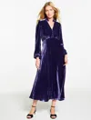 Talbots Plus Petite - Velvet Fit & Flare Midi Dress - Purple Sapphire - 22  In Blue