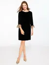 Talbots Plus Petite - Velvet Shift Dress - Black - 22  In Black