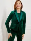 Talbots Velveteen Cropped Blazer - Highland Green - 18  In Highland Green