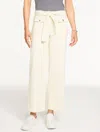 Talbots Plus Petite - Wide Ankle Belted Twill Pants - Ivory - 22  In White