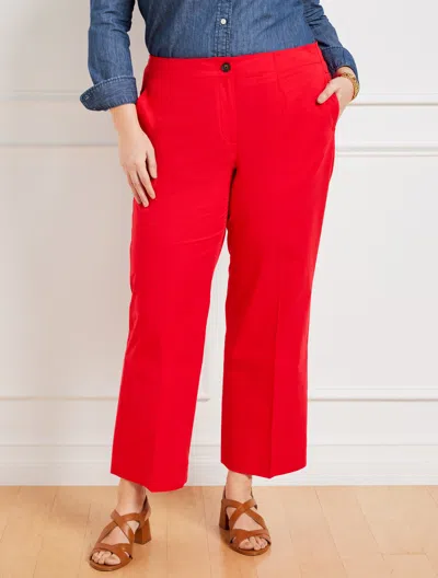 Talbots Plus Petite - Wide Ankle Fresh Poplin Pants - Red Pepper - 22