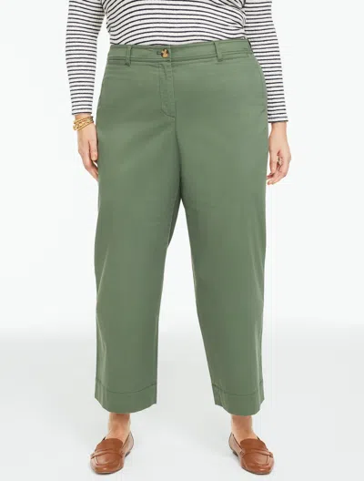 Talbots Plus Petite - Wide Ankle Heritage Twill Pants - Collard Green - 18
