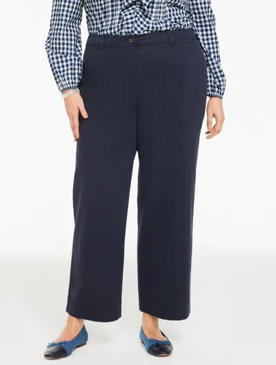 Talbots Plus Petite - Wide Ankle Heritage Twill Pants - Indigo - 22  In Blue