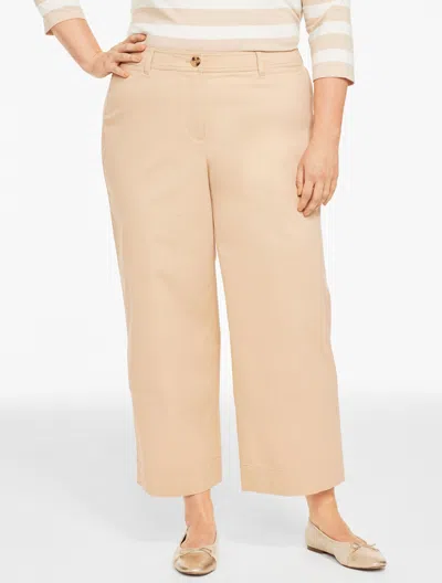 Talbots Plus Petite - Wide Ankle Heritage Twill Pants - Sesame - 22  In Neutral