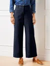 Talbots Plus Petite - Wide Ankle Twill Pants - Blue - 22