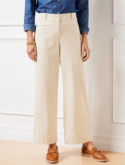 Talbots Plus Petite - Wide Ankle Twill Pants - Cool Beige - 22