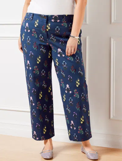 Talbots Plus Petite - Wide Ankle Twill Pants - Floral Radiance - Ink - 22