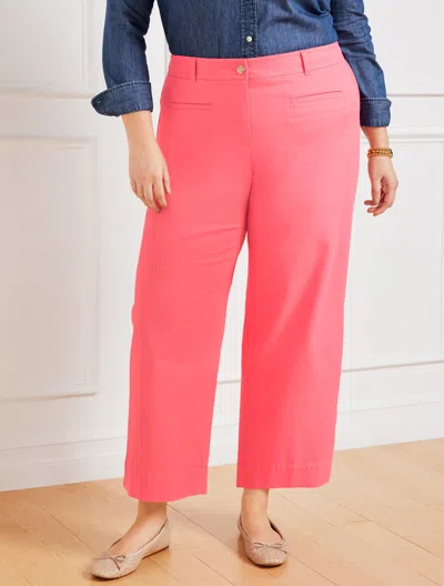 Talbots Plus Petite - Wide Ankle Twill Pants - Pink Rosette - 18