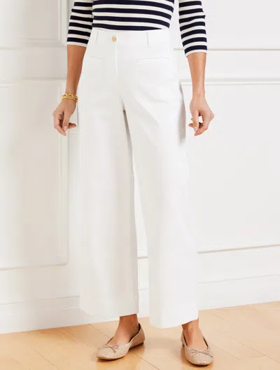 Talbots Plus Petite - Wide Ankle Twill Pants - White - 20