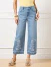 Talbots Plus Size - Wide Crop Embroidered Jeans - Lacey Wash - 20  In Lacey Wash