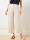 Talbots Plus Petite - Wide Crop Patch Pocket Washed Linen Pants - Flax - 18  In Flax