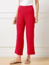 Talbots Plus Petite - Wide Crop Pull-on Gauze Pants - Red - 2x - 100% Cotton