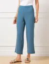 Talbots Plus Petite - Wide Crop Pull-on Gauze Pants - Stellar Blue - 1x - 100% Cotton  In Stellar Blue