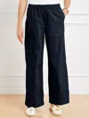 Talbots Plus Petite - Wide Leg Cargo Poplin Pants - Indigo - X